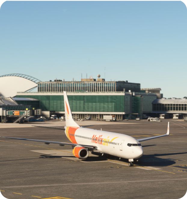 Avion sur une piste d'aéroport